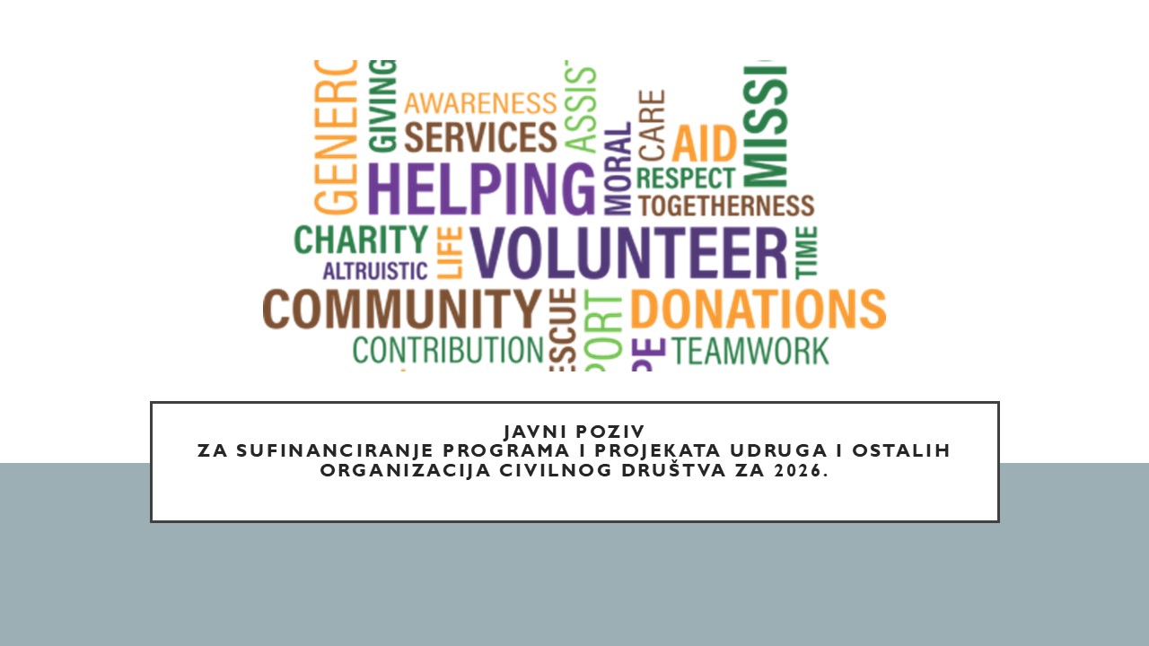 JAVNI POZIV ZA SUFINANCIRANJE PROGRAMA I PROJEKATA UDRUGA I OSTALIH ORGANIZACIJA CIVILNOG DRUŠTVA NA PODRUČJU OPĆINE KOLAN ZA 2026.